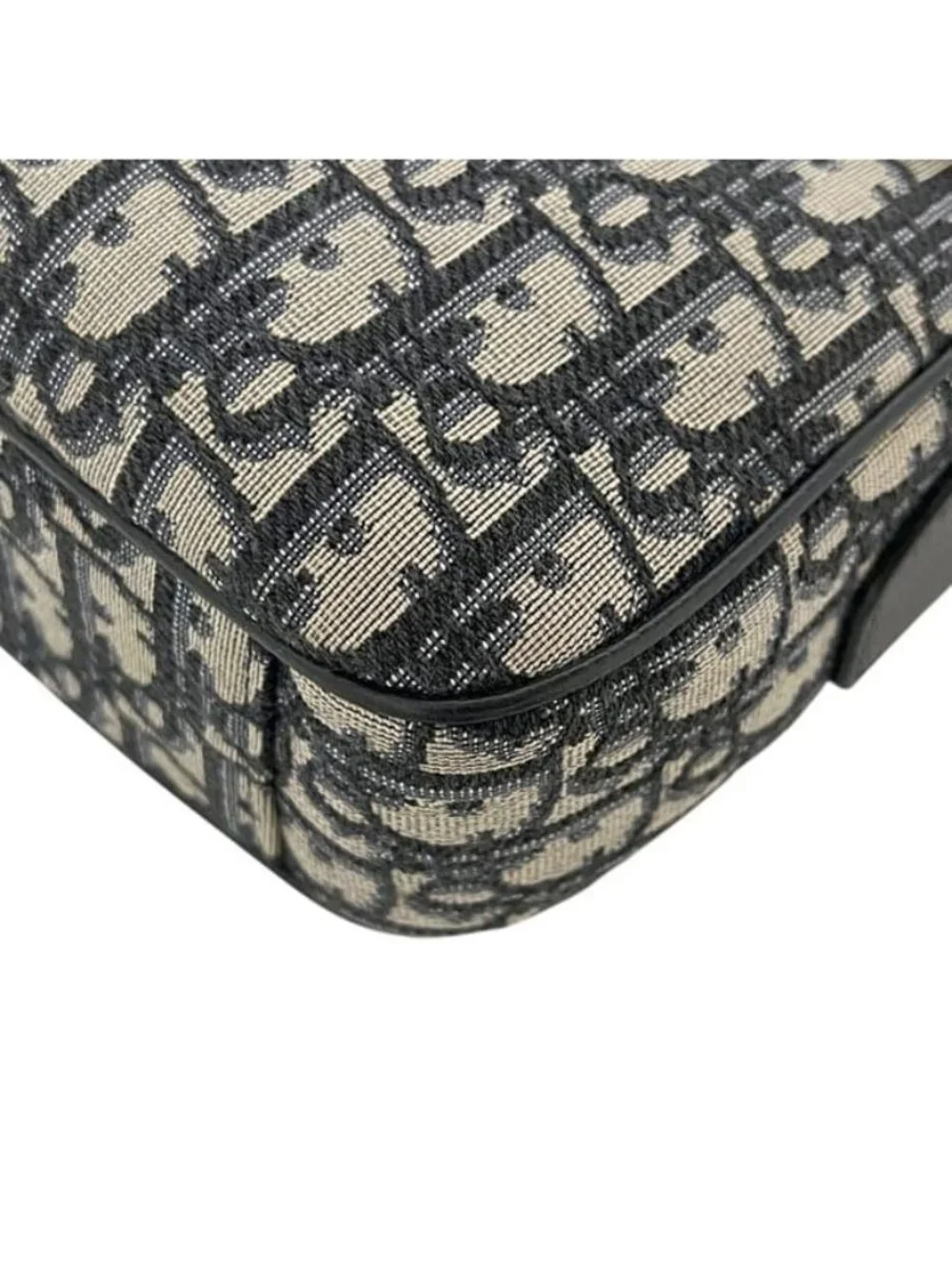 Dior Shoulder Bag Saddle Small Oblique Canvas Leather Black